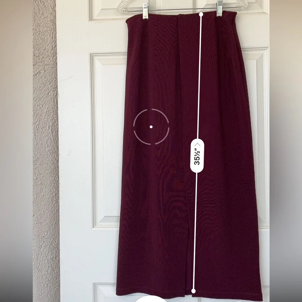 J.‎ Crew Maxi Skirt Elastic Waist Back Slit Size Large